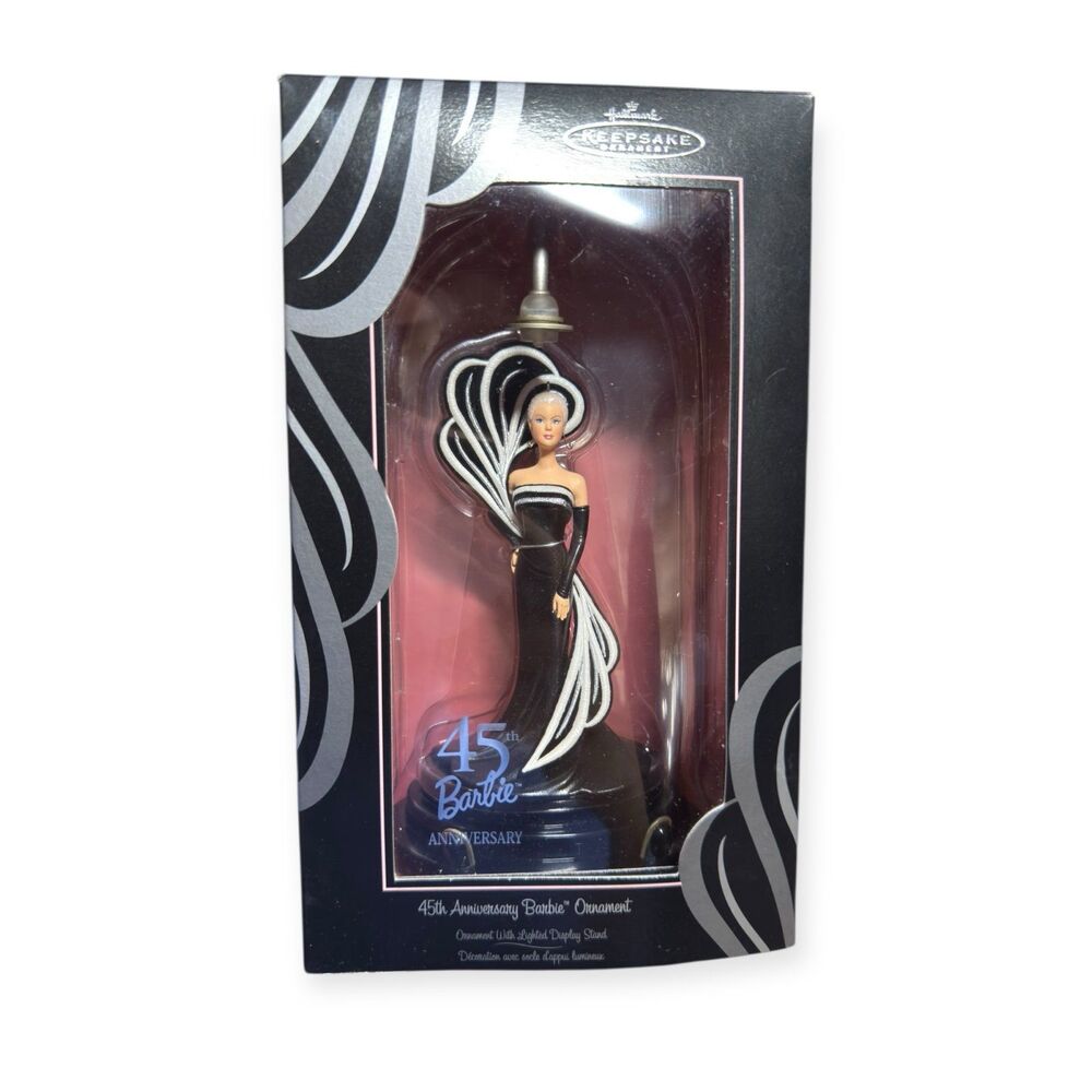 Hallmark‎ Keepsake Ornament BARBIE Lighted Stand 45th Anniversary 2004 Brand New